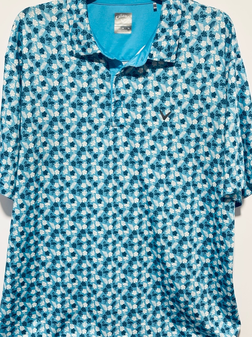 Callaway Men’s Teal & Navy Micro Floral Golf Polo